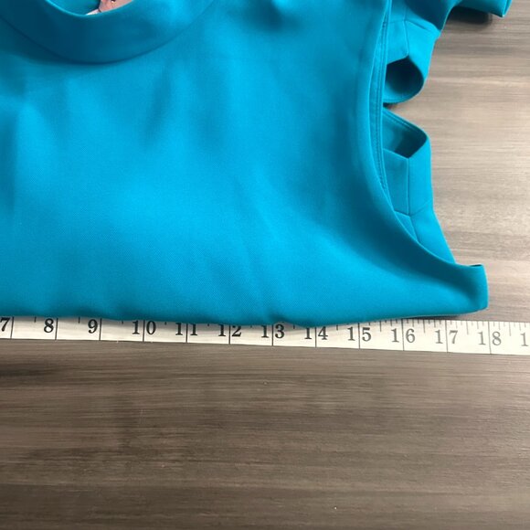 NWT Ted Baker London Cormier Turquoise Dress Cut Out Fluted Shift Size 4/6 - Picture 11 of 12